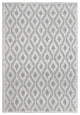 8"x11" Ivory Gray Diamond Trellis Modern Area Rug