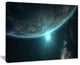 "Sunrise in Earth From Space" Contemporary Landscape Wall Art, 40"x30"