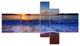 Blue Waves on Sandy Beach, Seashore Canvas Art Print, 60"x32", 5 panels