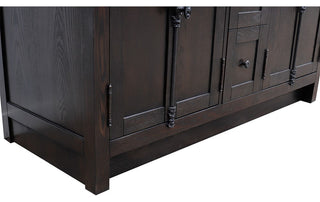 55" Double Vanity, Brown Ash Finish With Gray Granite Top