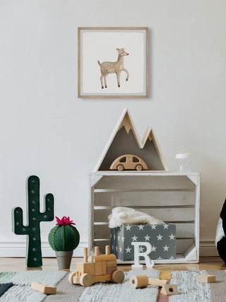 "Fawn Steps" Framed Painting Print, 12x12