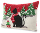 18"L Hooked Christmas Pillow Throw Xmas Pillows, Cat