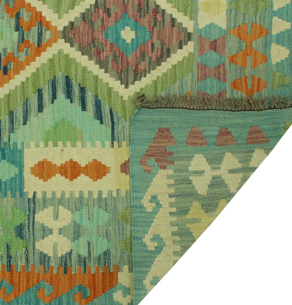 Sangat Kilim Talihah Green/Blue Rug, 6'10x9'8