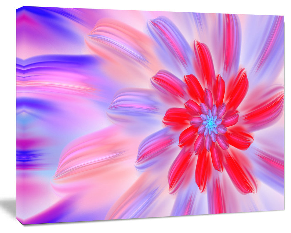 Dance of Fractal Pink Petals, Abstract Wall Art Canvas, 20x12