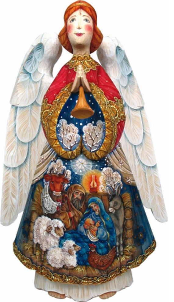 Special Edition Nativity Angels, Woodcarved Figurine