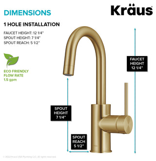 Oletto 1-Hole Kitchen Bar Faucet, Spot Free BB