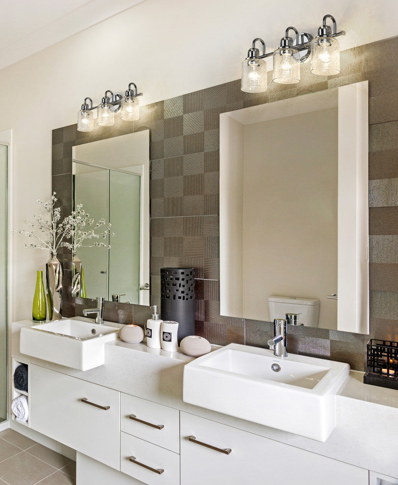 Zlite 340-3V-CH 3-Light Vanity, Clear Seeded