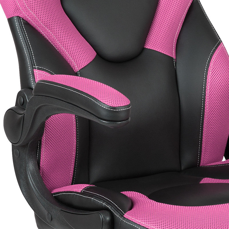 X10 Ergonomic Gaming-Office-Computer Adjustable Swivel Chair-Flip-up Arms, Pink
