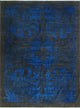 Aria Fine Chobi Omorose Blue and Black Rug, 10'3x13'9
