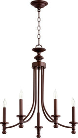 Quorum Rossington 5 Light 22" Chandelier, Oiled Bronze