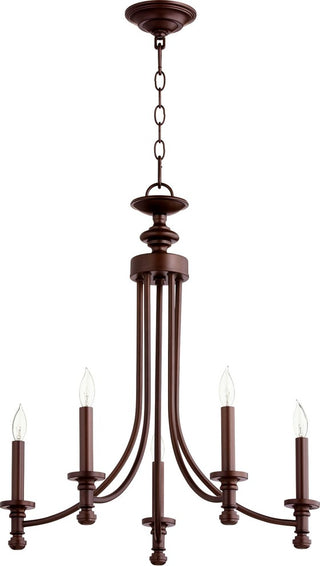 Quorum Rossington 5 Light 22" Chandelier, Oiled Bronze