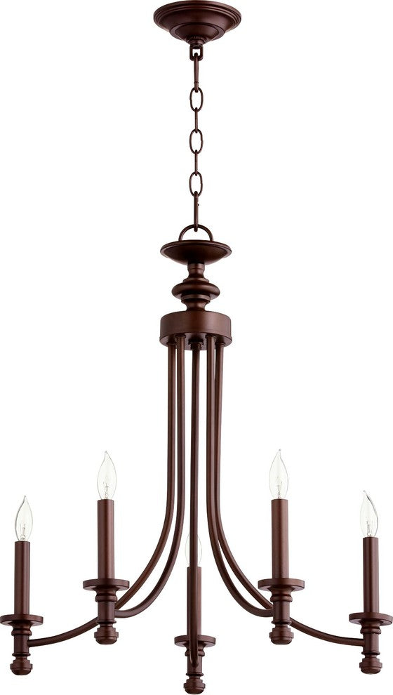 Quorum Rossington 5 Light 22" Chandelier, Oiled Bronze