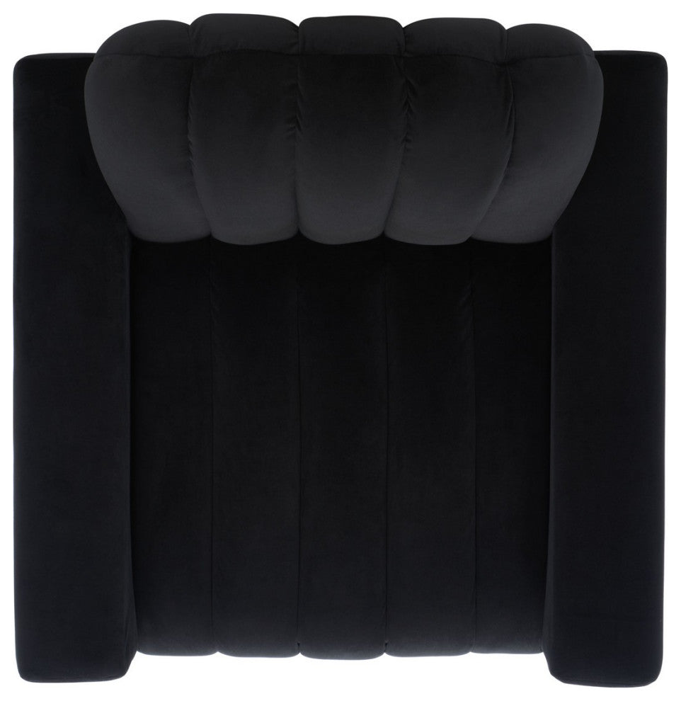 Safavieh Couture Josh Channel Tufted Accent Chair, Black
