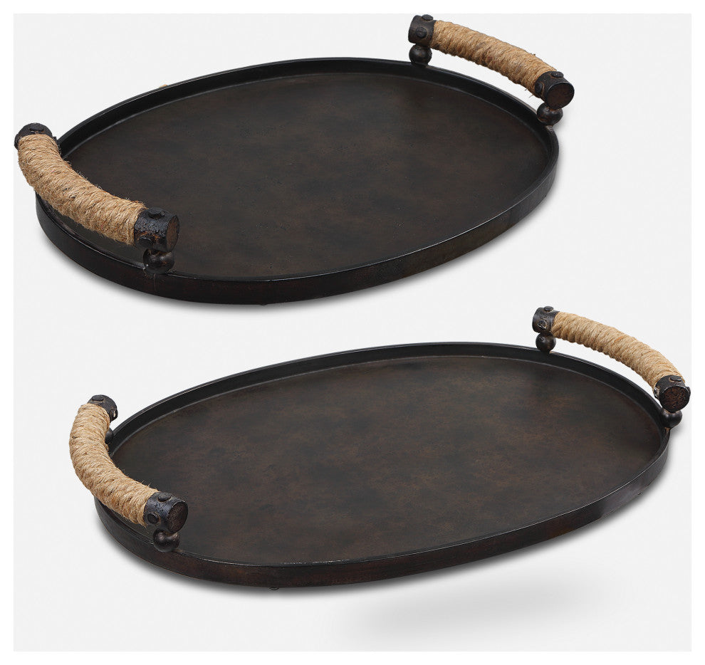 Uttermost Viggo Bronze Trays, 2-Piece Set