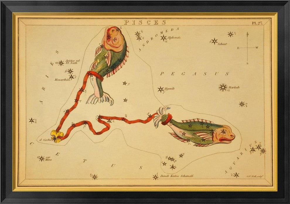 "Pisces, 1825" Framed Canvas Giclee by Jehoshaphat Aspin, 40x28"