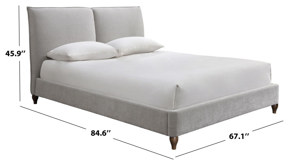 Safavieh Couture Sophianna Platform Bed, Walnut/Light Grey, Queen