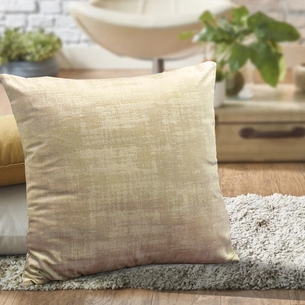 Serenta Textured Velvet Pillow Shell, Set of 4, Almond Buff