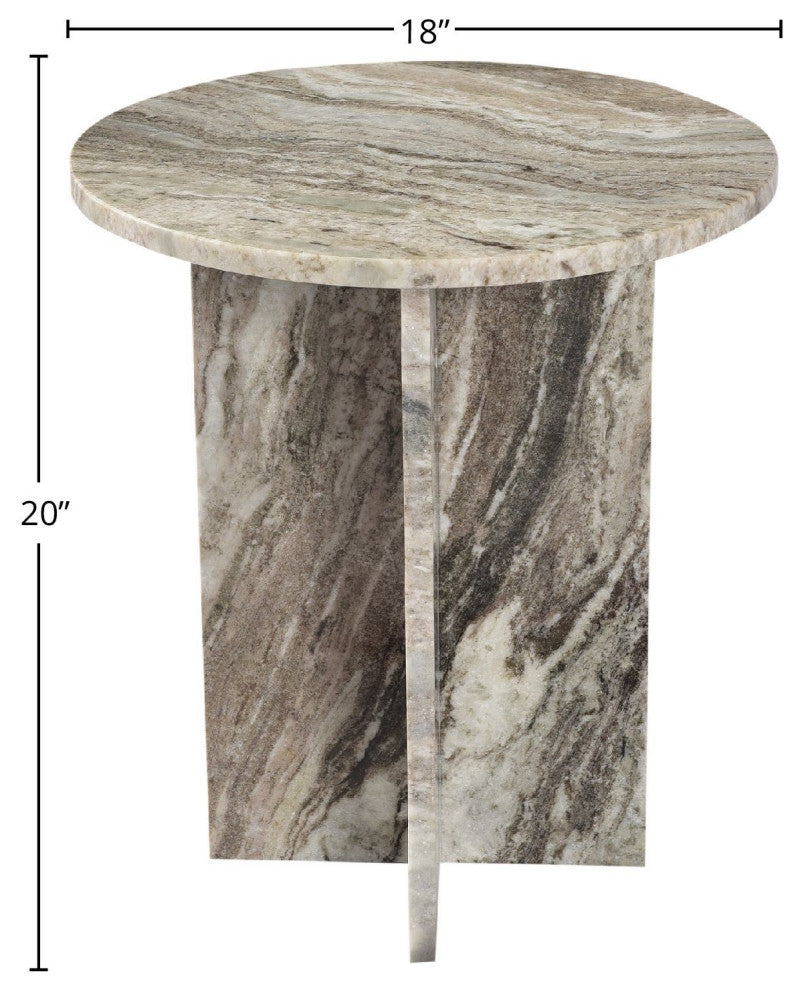 Piper Side Table, Gray and White