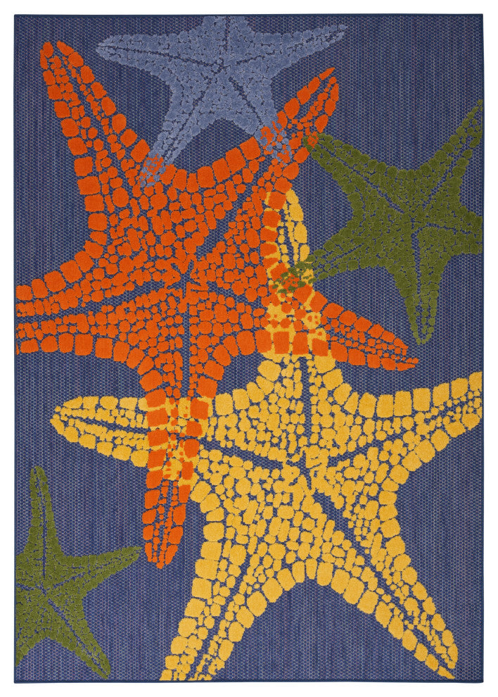 Nourison Aloha 6' x 9' Blue Multicolor Outdoor Area Rug