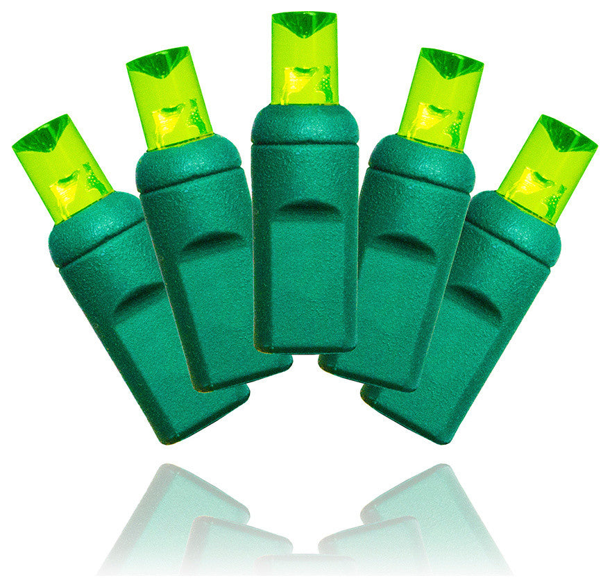 35-Piece Faceted M5 Green LED Light Set With In-Line Rectifer