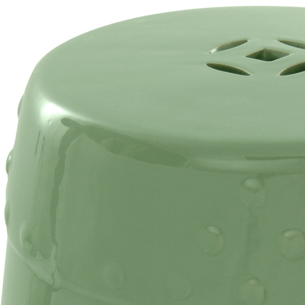 18" Celadon Porcelain Garden Stool