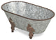 Lavande Metal Fleur-de-Lis Tub Decor - Small - Galvanized