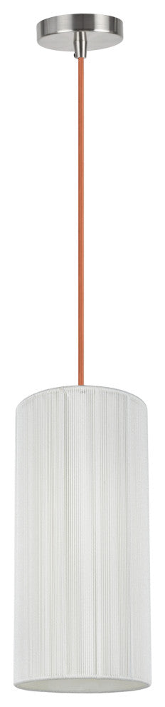 61092-3, Adjustable 1-Light Hanging Mini Pendant Ceiling Light, Satin Nickel