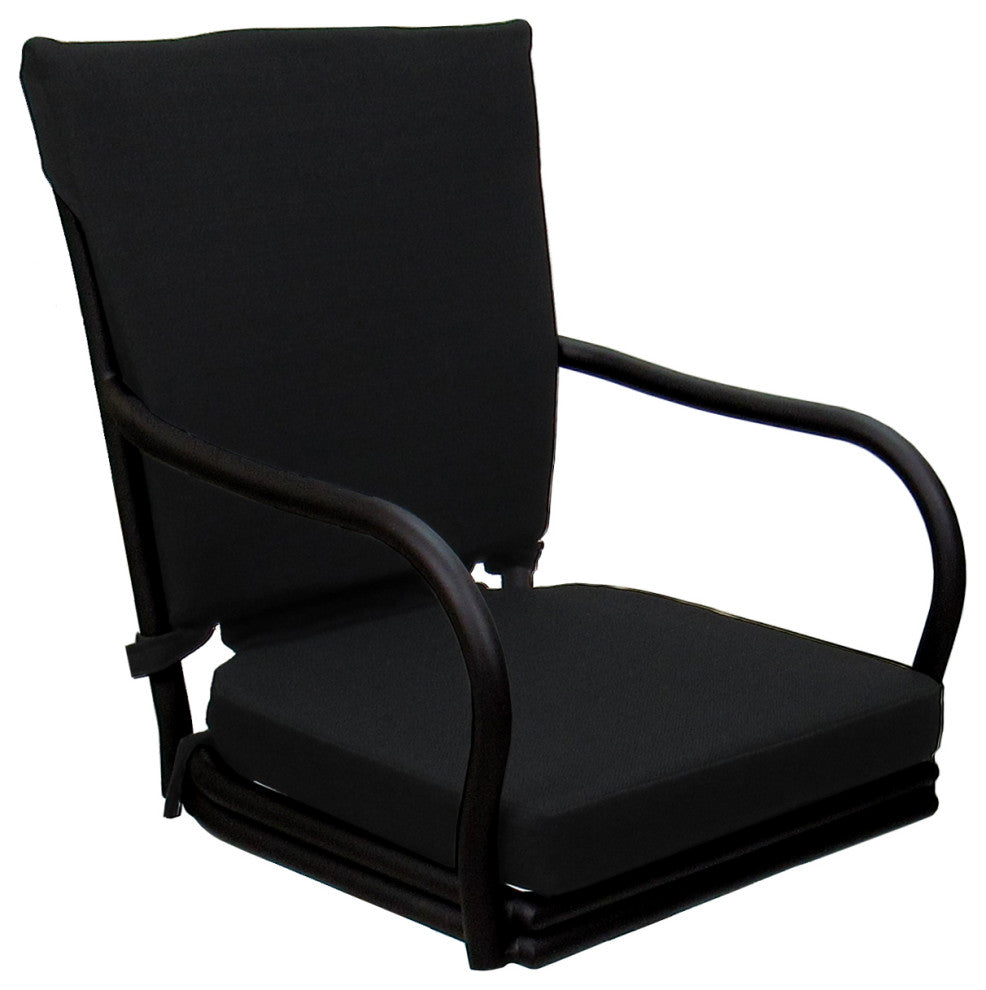 Outdoor/Indoor Patio Swivel Dining Chair Ofir with Arms, Black - Black