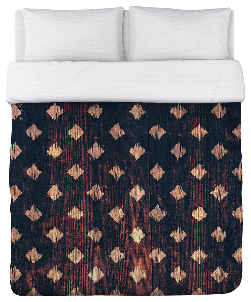 Scribble Scrabble Wood, Brown Lightweight King Duvet Cover