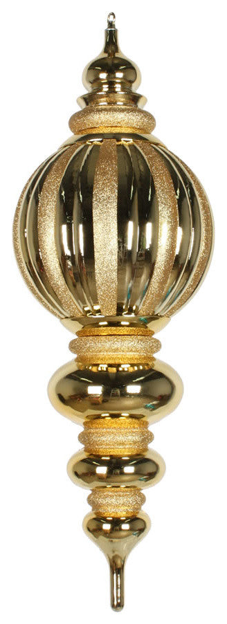 Vickerman Shiny Glitter Finial Ornament, 35", Gold