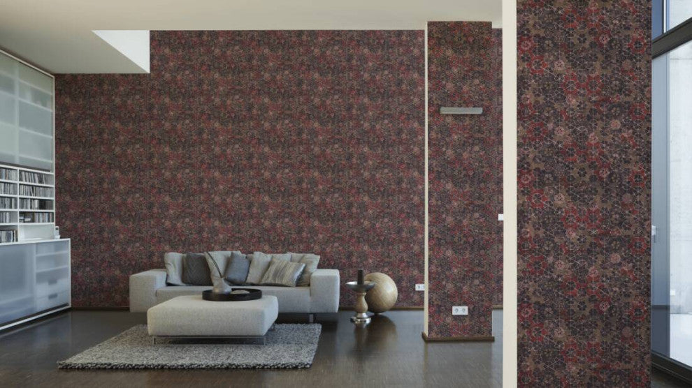 Mosaic Textured Wallpaper Featuring Flower Petals, 373913