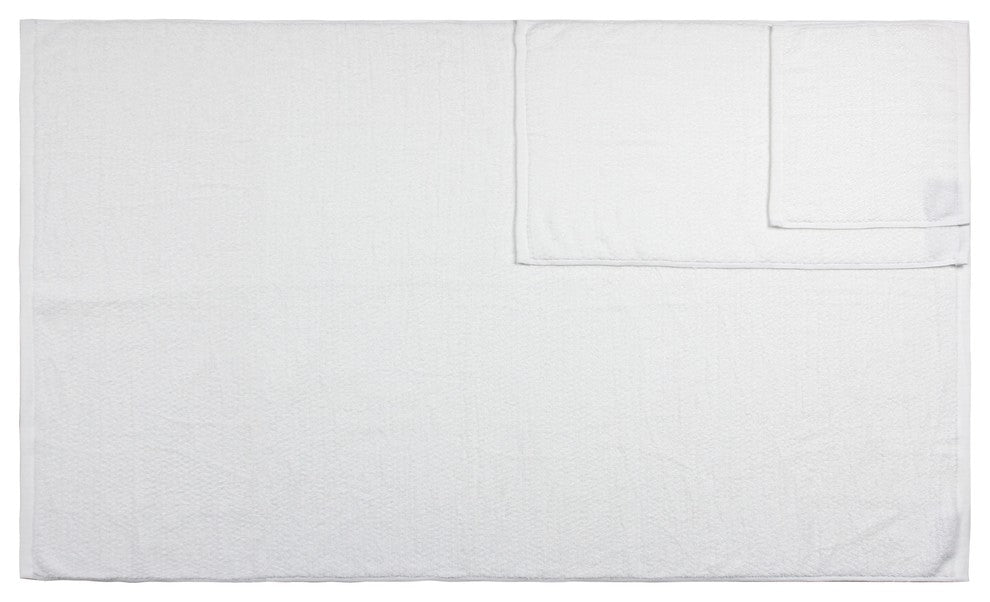 Everplush Diamond Jacquard Bath Towel Set 6 Piece, White