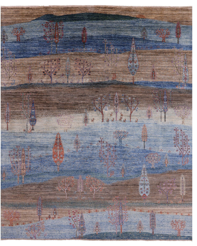 8' 0" X 9' 9" Tribal Persian Gabbeh Hand Knotted Rug Q5267
