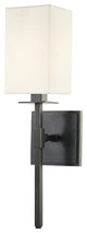 Taunton 1-Light Wall Sconce, Old Bronze Finish, Off White Shade Shade