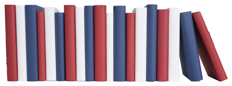 Decorative Books - Americana Paper Wrapped - Red and Blue Books By The Foot