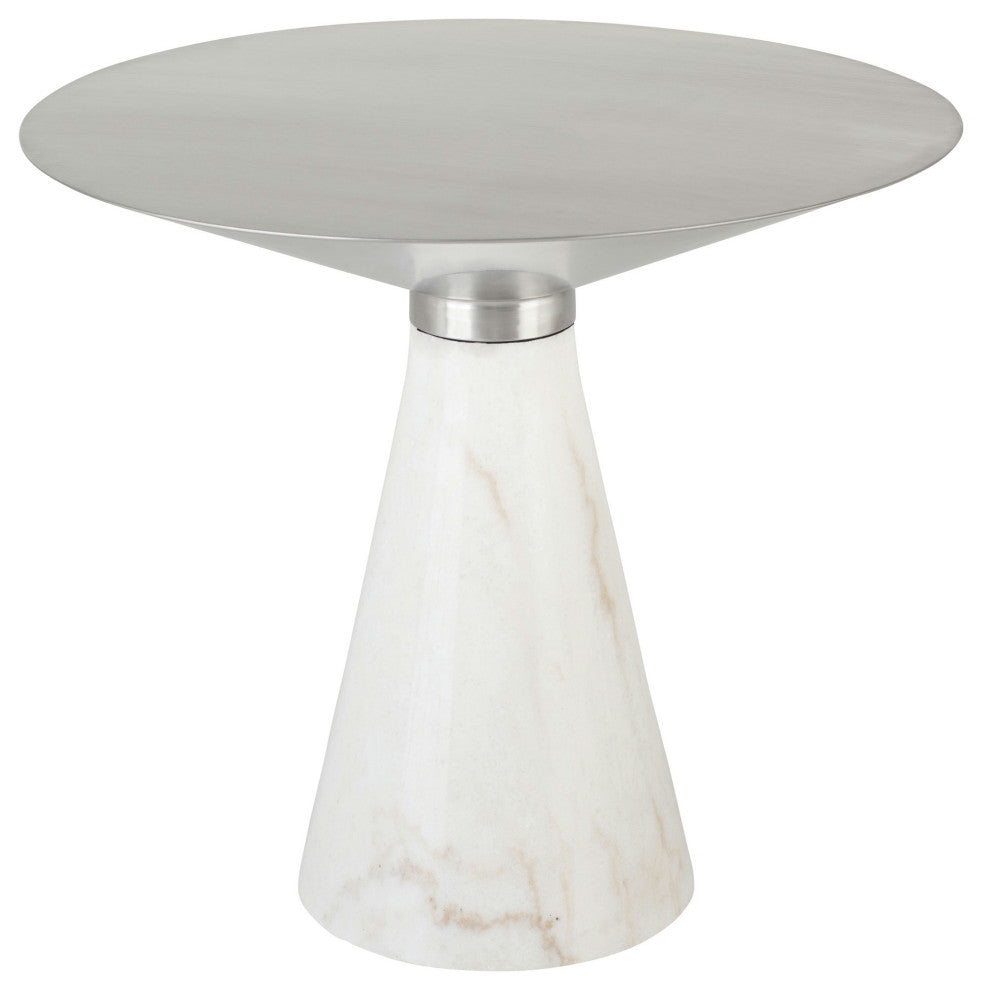 Iris Silver Metal Side Table, HGNA539