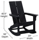 Finn Outdoor Rocking Adirondack Chair w/Rust Resistant Stainless Steel Hardware, Black