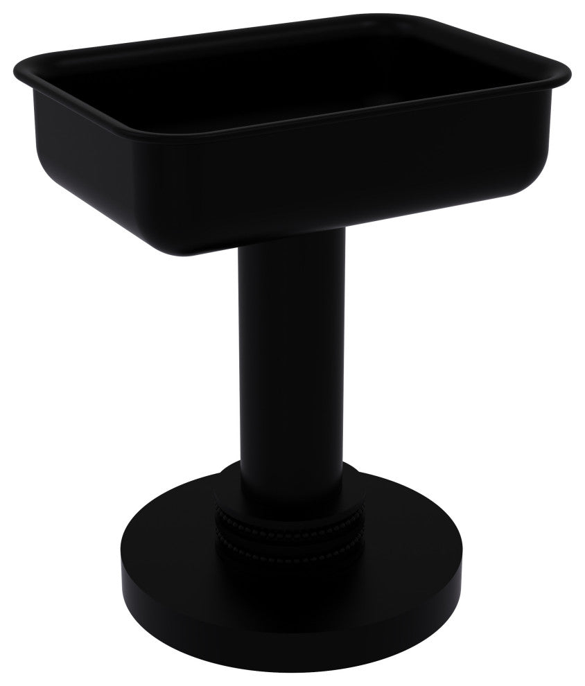 Vanity Top Soap Dish with Dotted Accents, Matte Black