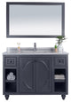 Odyssey, 48, Maple Gray Cabinet With White Stripes Marble Countertop