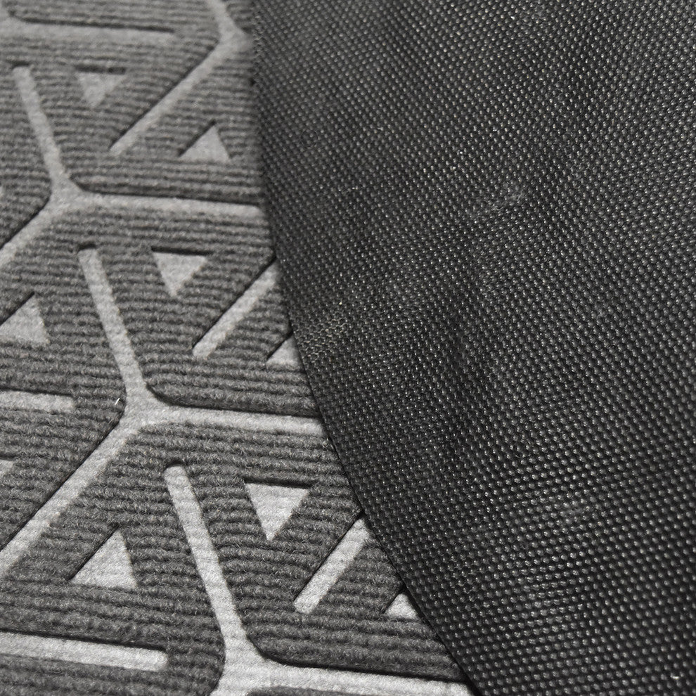 Outdoor Wilson Half Round Front Door Mat Polyester Rubber Rug 30x18 Dark Gray