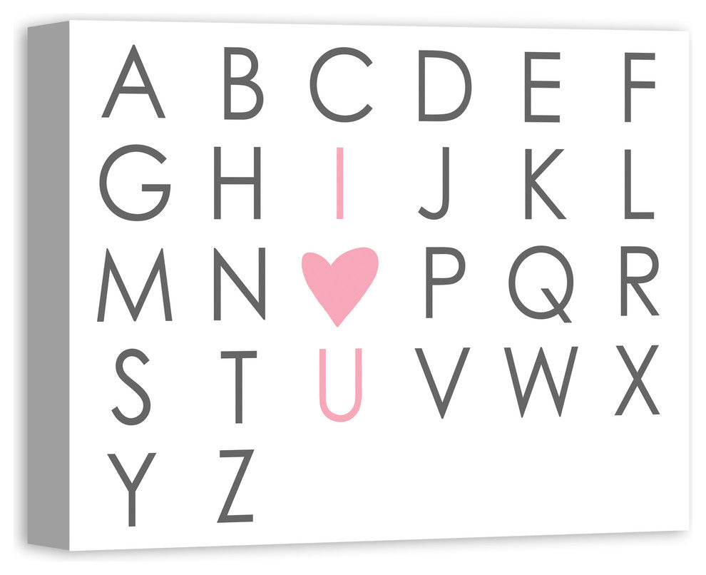 I Heart You Alphabet 16x20 Canvas Wall Art