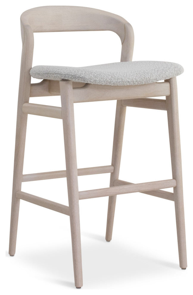 Modern Brazilian, Velma, Bar Stool, Nevoa/Crafted Glaze