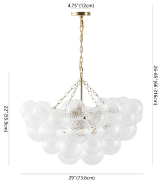 Safavieh Couture Betty Glass Bubbles Chandelier, Brass/Clear