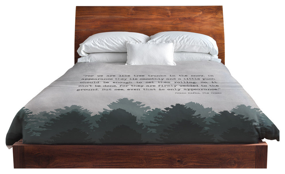 The Trees, Gray Lightweight King Duvet Cover