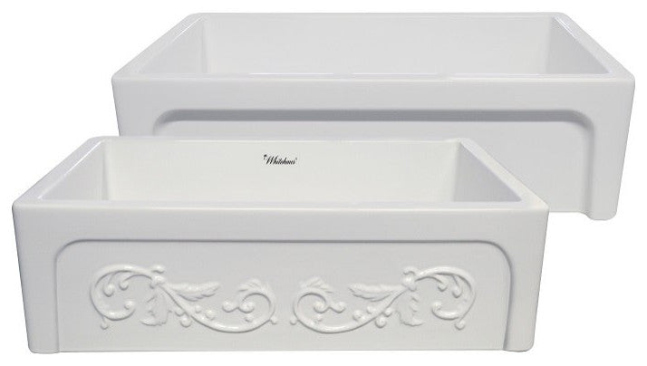 Whitehaus WHSIV3333-WHITE Glencove St. Ives 33" Front Apron Fireclay Sink