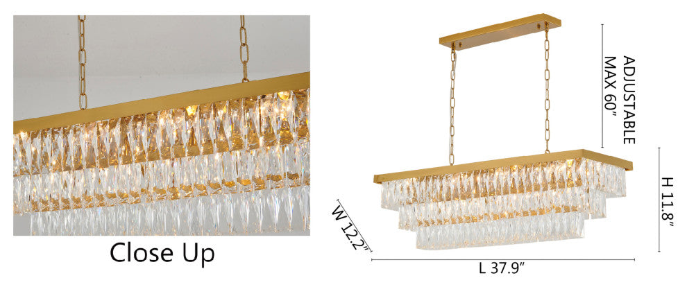 Bethel International LA36C38G 12-Light Chandelier, Satin Brass