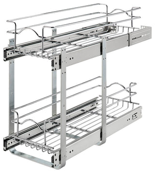 Two-Tier Bottom Mount Pull Out Steel Wire Organizer, 9"