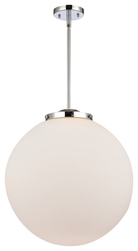 Beacon Pendant, Polished Chrome, Matte White