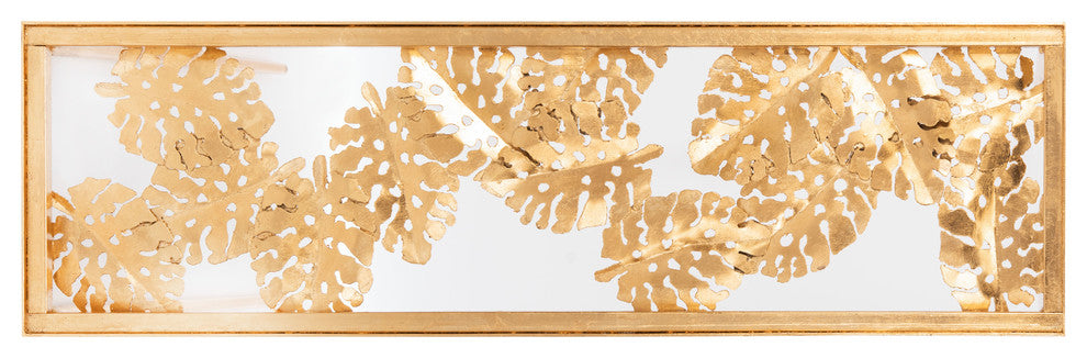 Safavieh Leilani Palm Leaf Console Table, Gold/Glass