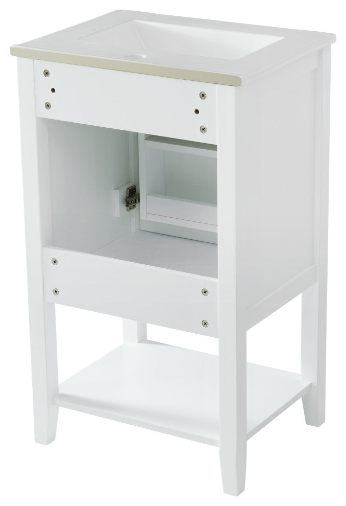 TATEUS 20" Bathroom Vanity With Sink, Bathroom Cabinet, White